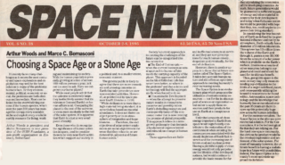 Space News, 1994, Choosing a Stone Age or a Space Age