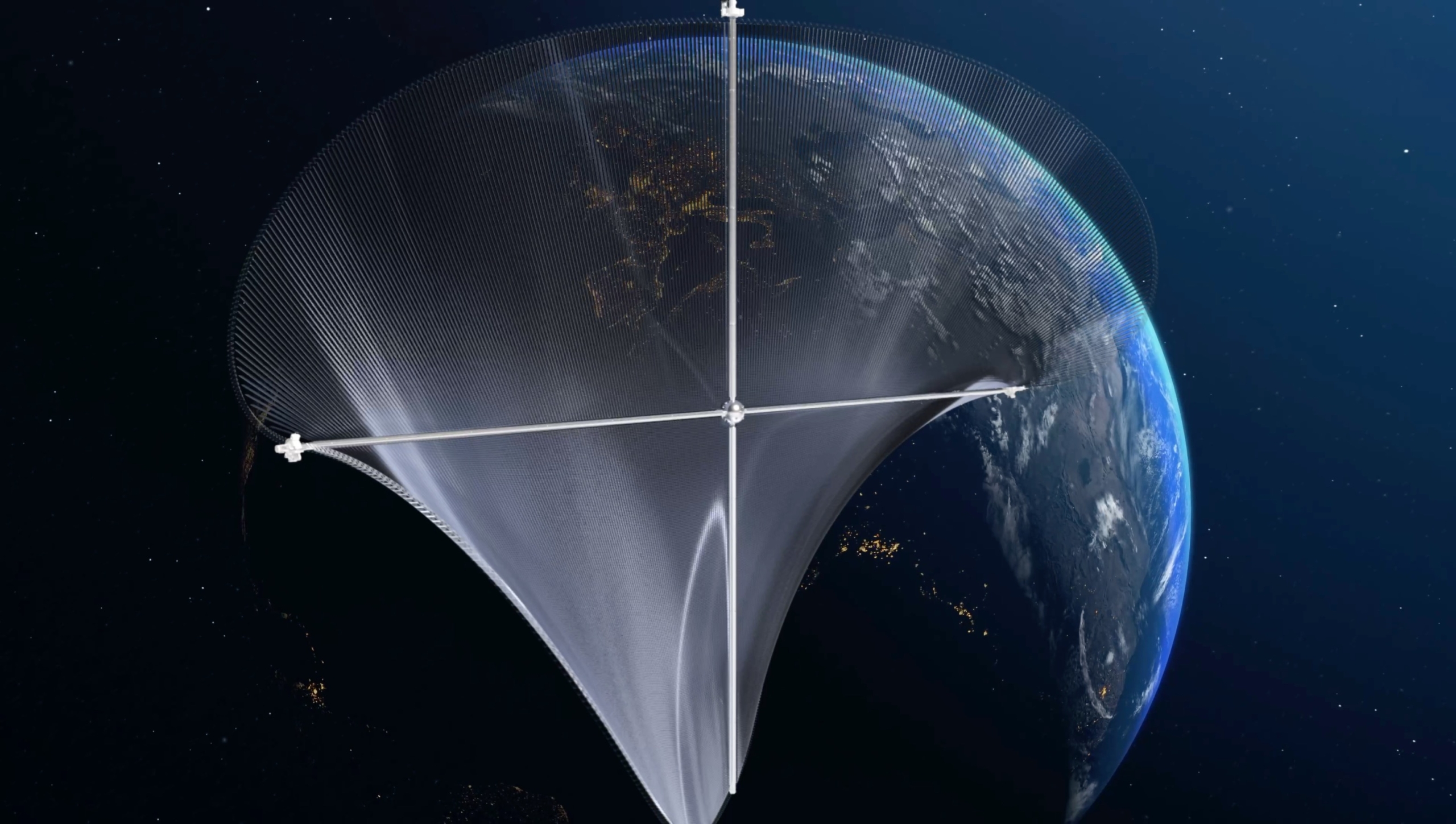Butterfly Design Solar Power Satellite over Europe